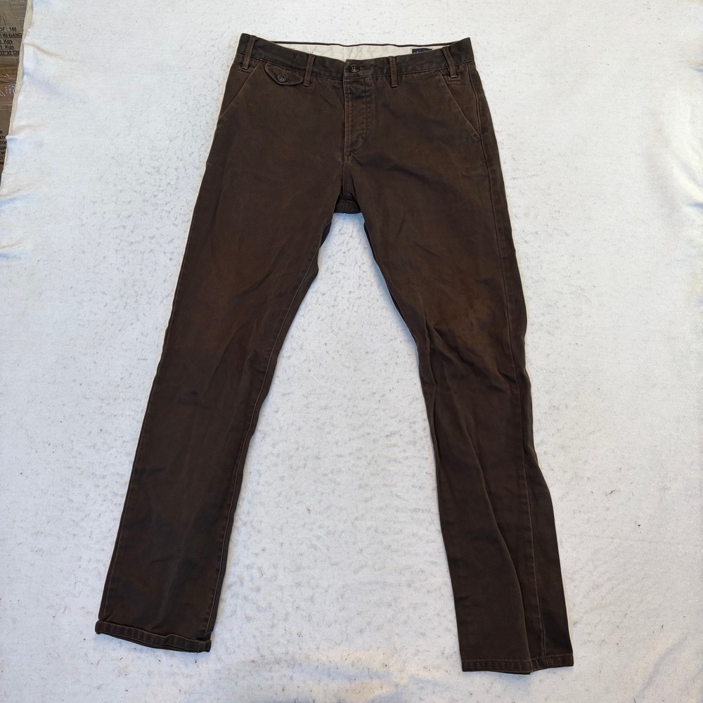 Color Siete Cavalier Slim Fit Pants Mens 32x32 Brown Chino Cotton